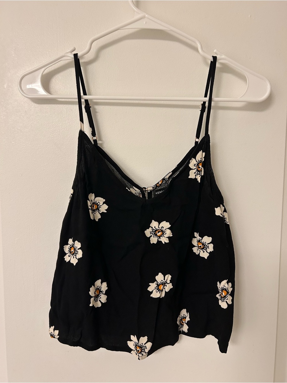Hollister Kendall & Kylie Black Floral Spaghetti Strap Cami